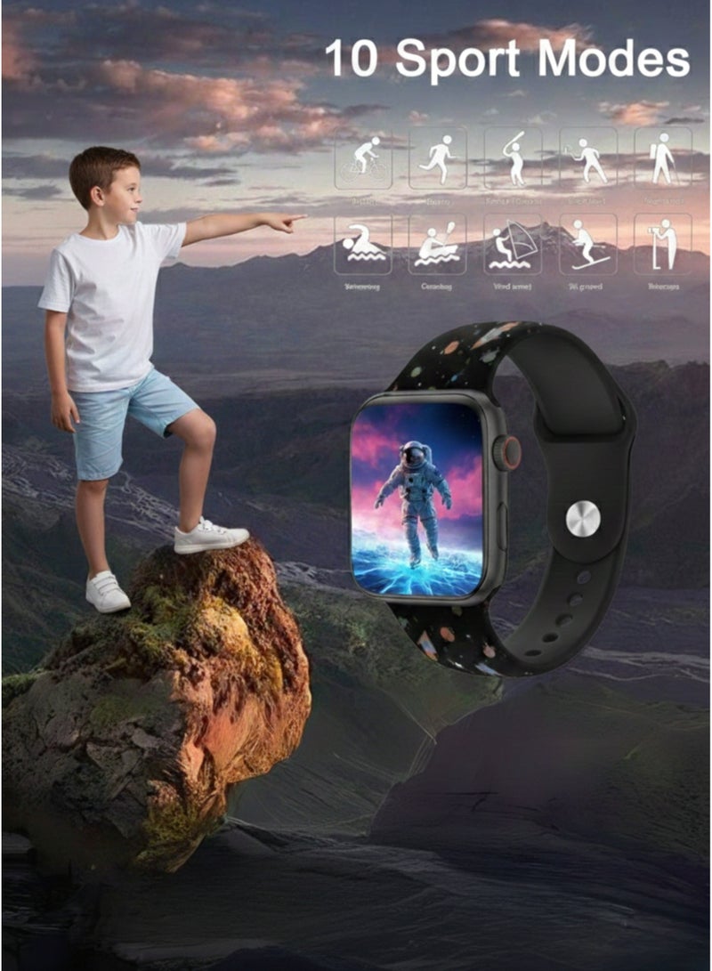 ويزمي ساعة Wisme X66 mini الذكية للأطفال مع تطبيق FreeFit - شاشة AMOLED، تتبع GPS، مراقبة صحية، أوضاع رياضية متعددة، عمر بطارية طويل، 3 أحزمة سيليكون قابلة للتعديل، تصميم ملون وأسود للأولاد - Image 2